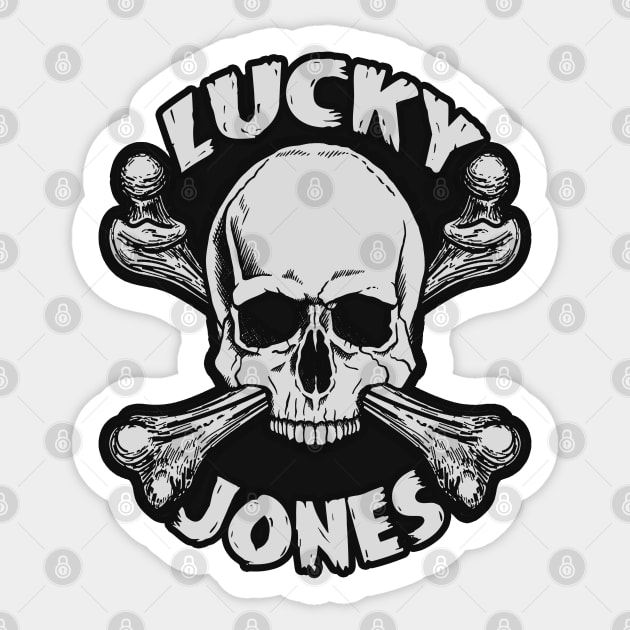 Lucky Jones Skull for Light Colored Shirts Sticker by ShredBeard